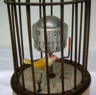 Vintage Kaiser Brass Bird Cage Annular Dial Wind - Up Clock w/ Stand Made Germany 5