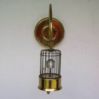 Vintage Kaiser Brass Bird Cage Annular Dial Wind - Up Clock w/ Stand Made Germany 9