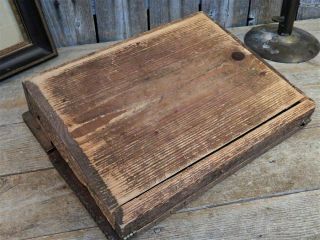 AAFA Rare Antique Folk Art Carved Wooden Writing Lap Desk Travel 10