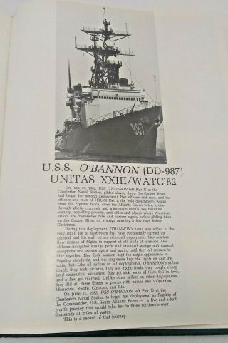 USS O ' Bannon Unitas XXIII / WATC 1982 Voyage / Year Book Embossed Hardcover Good 4