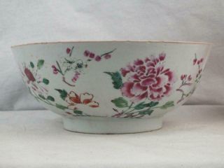 Early 18th C Chinese Porcelain Famille Rose Floral Bowl