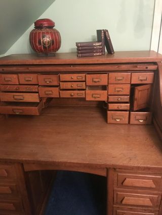 Antique Oak Roll Top Desk 3