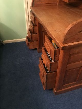 Antique Oak Roll Top Desk 5