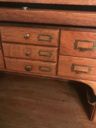 Antique Oak Roll Top Desk 7