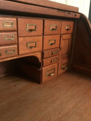 Antique Oak Roll Top Desk 8