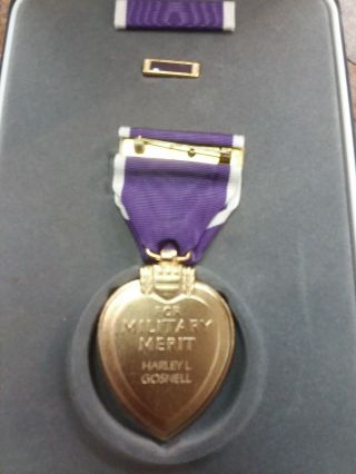 Purple Heart,  Uniform Ribbon,  Lapel Pin,  Case Korean War 3