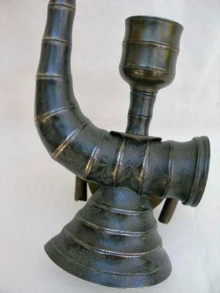 Fine 19th Century Signed Chinese Bronze Smoker ' s Tobacco Pipe. 9