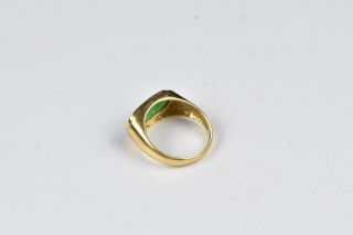 18 Karat Gold & Apple Jade Chinese Saddle Ring 3