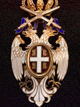 Serbia Kingdom - White Eagle Order 3rd Class Commander Collar Badge Yugoslavia