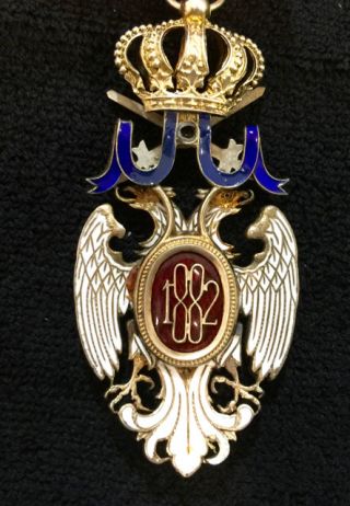 Serbia Kingdom - WHITE EAGLE ORDER 3rd class COMMANDER COLLAR BADGE yugoslavia 9