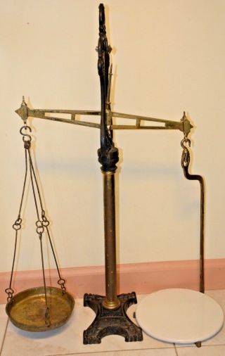 Antique 19th Century J.  White & Son Auchtermuchty Scale & Weights From Scotland