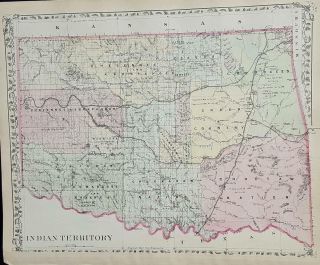 Map Of Colorado And Indian Territories Augustus Mitchell C 1881.