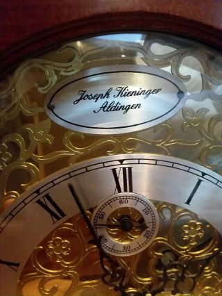 JOSEPH KIENINGER ALDIGEN 9 JEWEL MANTEL CLOCK/WORKS PERFECT/SOUNDS 2