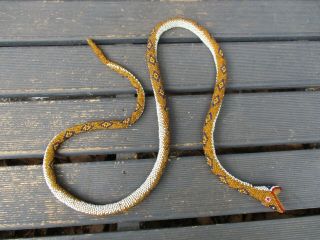 A Very Large Ww1 Turkish Prisoner Of War Beadwork Snake C1914/18