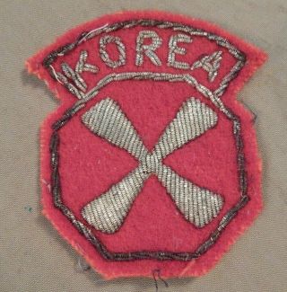 Korean War,  U.  S.  Army,  8th Army,  Theater Made Bullion Shoulder Patch,  Korea