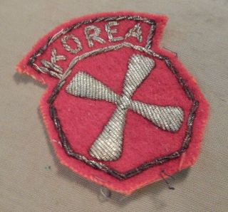Korean War,  U.  S.  Army,  8th ARMY,  Theater Made Bullion Shoulder Patch,  KOREA 2