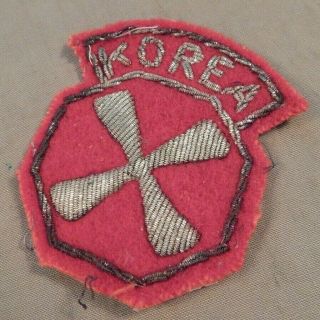 Korean War,  U.  S.  Army,  8th ARMY,  Theater Made Bullion Shoulder Patch,  KOREA 3