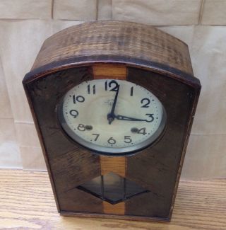 Wall Clock Vintage Japanese Trade Mark S Wood 1930 ' s 2