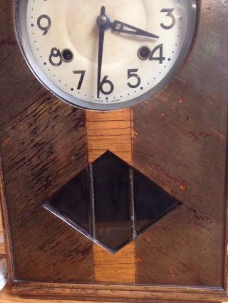 Wall Clock Vintage Japanese Trade Mark S Wood 1930 ' s 8