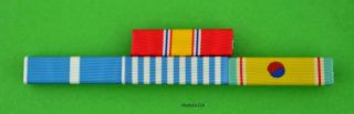 Korean War Veteran 4 Ribbon Bar - Us,  Un,  And South Korea - War Service Ribbons