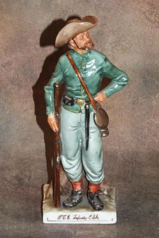 Collectable Antique Italian " Capodimonte Merli " Porcelain Figurine " Infantryman "