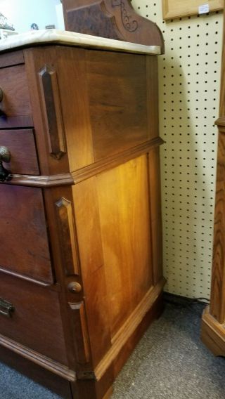 Antique Victorian 1860 ' s Dresser Drop - front Center Marble Top 8