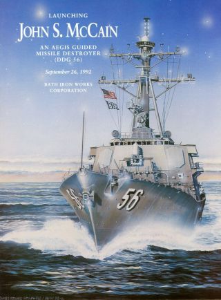 Uss John S.  Mccain Ddg 56 Launching Navy Ceremony Program