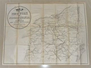 Rare: 1866 Map York & Pennsylvania Canals And Connections 27 " X 21 " Unfolded