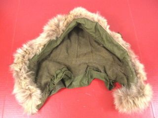 Korea War Era Us Army Extreme Cold Weather M - 1951 Fishtail Parka Hood W/wolf Fur