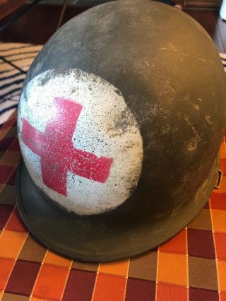 M1 Korean War Helmet Set Medic Rear Seam Westhinghouse Liner 2nd Army Kw