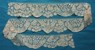 185 cms 18th century Brabant bobbin lace border 5