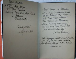 German Ww1 Soldiers War Poem Diary 1914 - 1917