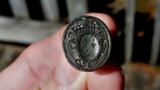 EARLY - MID.  18TH CENTURY FRENCH ROYAL ARMS SEAL IN DUG 3