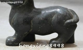 Chinese Hongshan Culture Old Jade kylin Kirin Chi - Lin Kilin Qilin unicorn Statue 3