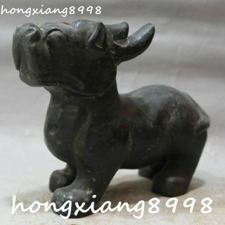 Chinese Hongshan Culture Old Jade kylin Kirin Chi - Lin Kilin Qilin unicorn Statue 4