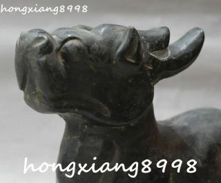 Chinese Hongshan Culture Old Jade kylin Kirin Chi - Lin Kilin Qilin unicorn Statue 5