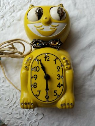1960s - Vintage - Kit Cat Klock - Kat Clock - Yellow Electric - Usa