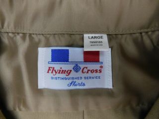 Flying Cross US Navy Khaki Military Short Sleeve Service Dress Shirt L Large 5