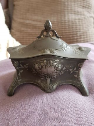 Antique Vintage Wmf Art Nouveau Trinket Jewellery Box