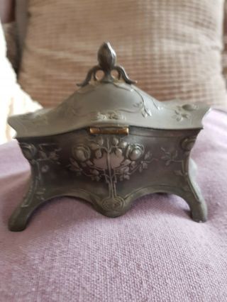 Antique Vintage Wmf art nouveau Trinket Jewellery Box 3