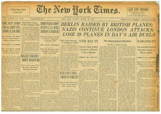 8 - 1940 Wwii August 26 Battle Of Britain London & South Raided Berlin Bombed