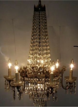 Antique French/Italian Empire crystal Chandelier 10