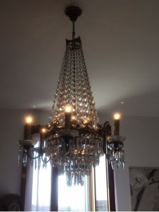 Antique French/Italian Empire crystal Chandelier 4