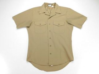 Flying Cross Us Navy Khaki Military Short Sleeve Dress Shirt M Medium Athletic