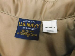 Flying Cross US Navy Khaki Military Short Sleeve Dress Shirt M Medium Athletic 4