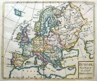 Europe By John Senex C1740 Antique Copper Engraved Map