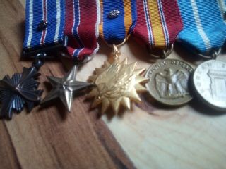 Vintage Korean War USAF Fighter Pilot Miniature Service Pin Awards Medal Bar 5
