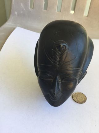 Vintage Unique Ancient Egyptian King Pharaoh Black Basalt Bust Handmade In Egypt 2