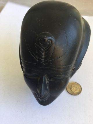 Vintage Unique Ancient Egyptian King Pharaoh Black Basalt Bust Handmade In Egypt 3