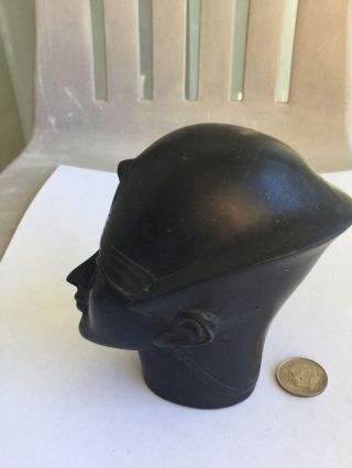 Vintage Unique Ancient Egyptian King Pharaoh Black Basalt Bust Handmade In Egypt 5